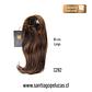 C282 POSTIZO DE COLA NATURAL LISO CASTAÑO CON MECHAS - Miniatura 2
