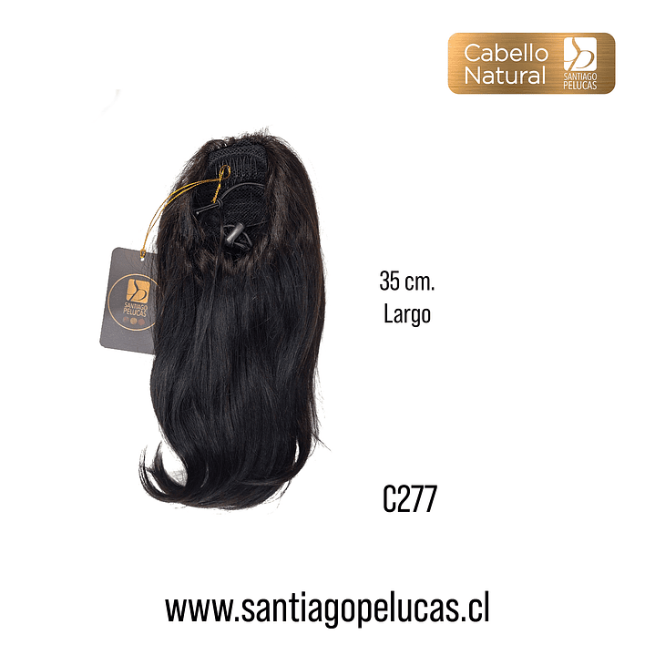 C277 POSTIZO DE COLA NATURAL LISO NEGRO 2