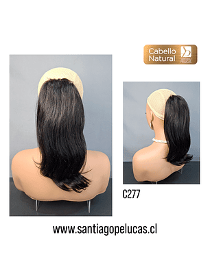 C277 POSTIZO DE COLA NATURAL LISO NEGRO