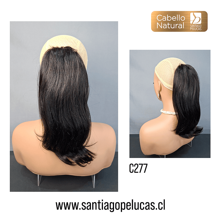 C277 POSTIZO DE COLA NATURAL LISO NEGRO 1
