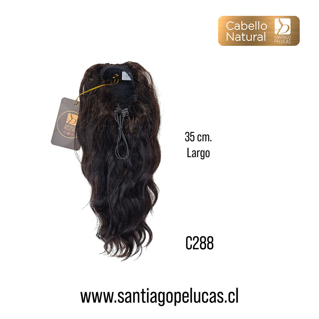 C288 POSTIZO DE COLA NATURAL CON ONDAS CASTAÑO OSCURO 2