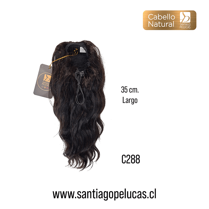 C288 POSTIZO DE COLA NATURAL CON ONDAS CASTAÑO OSCURO 2