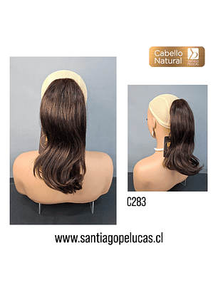 C283 POSTIZO DE COLA NATURAL LISO CASTAÑO