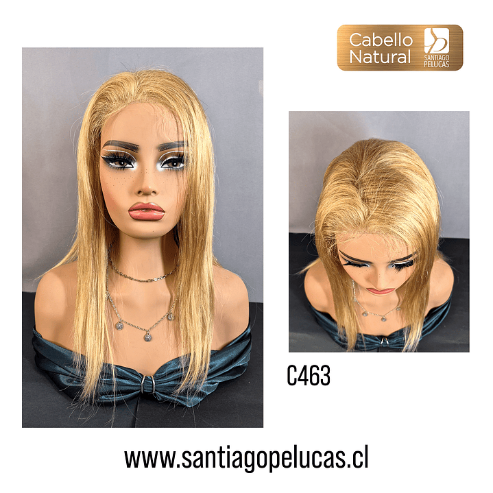 C463 LACE FRONTAL LARGA LISA DESFLECADA RUBIO CLARO MATIZADO 1