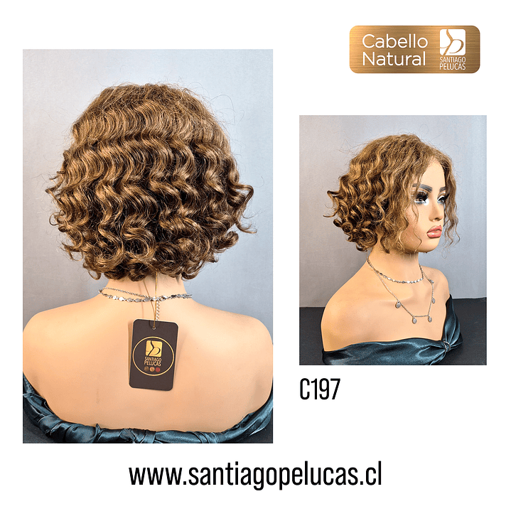 C197 LACE FRONT MELENA CON ONDAS EN CAPAS CASTAÑO CLARO CON REFLEJOS 2