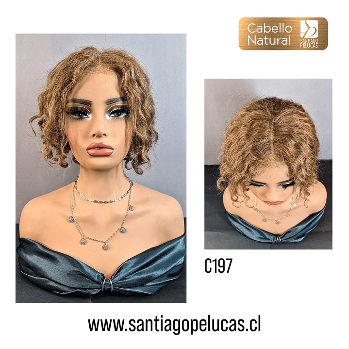 C197 LACE FRONT MELENA CON ONDAS EN CAPAS CASTAÑO CLARO CON REFLEJOS 1