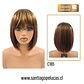 C185 NATURAL BOB MELENA LISA CON FLEQUILLO CASTAÑO CON MECHAS - Miniatura 2
