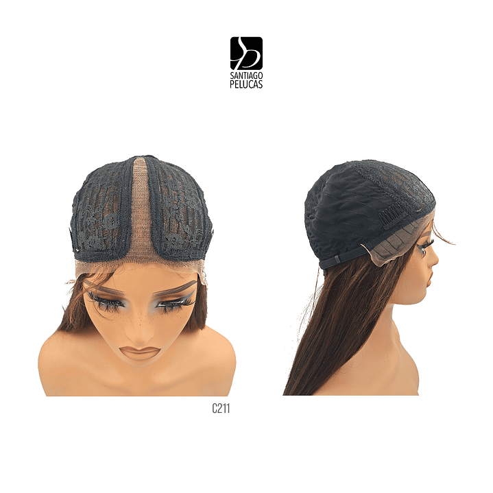 C211 LACE FRONT LARGA LISA CASTAÑO CON REFLEJOS 3