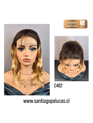C462 LACE FRONTAL CON ONDAS DESFLECADO RUBIO CLARO DORADO CON CRECIMIENTO