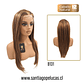 B131 LACE FRONTAL LARGA LISA CHOCOLATE CON MECHAS RUBIO OSCURO DORADO - Miniatura 2