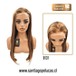 B131 LACE FRONTAL LARGA LISA CHOCOLATE CON MECHAS RUBIO OSCURO DORADO - Miniatura 1