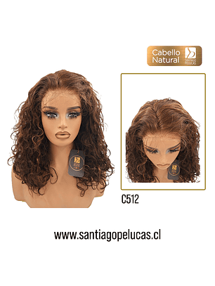 C512 LACE FRONTAL LARGA CON ONDAS CASTAÑO CHOCOLATE MATIZADO