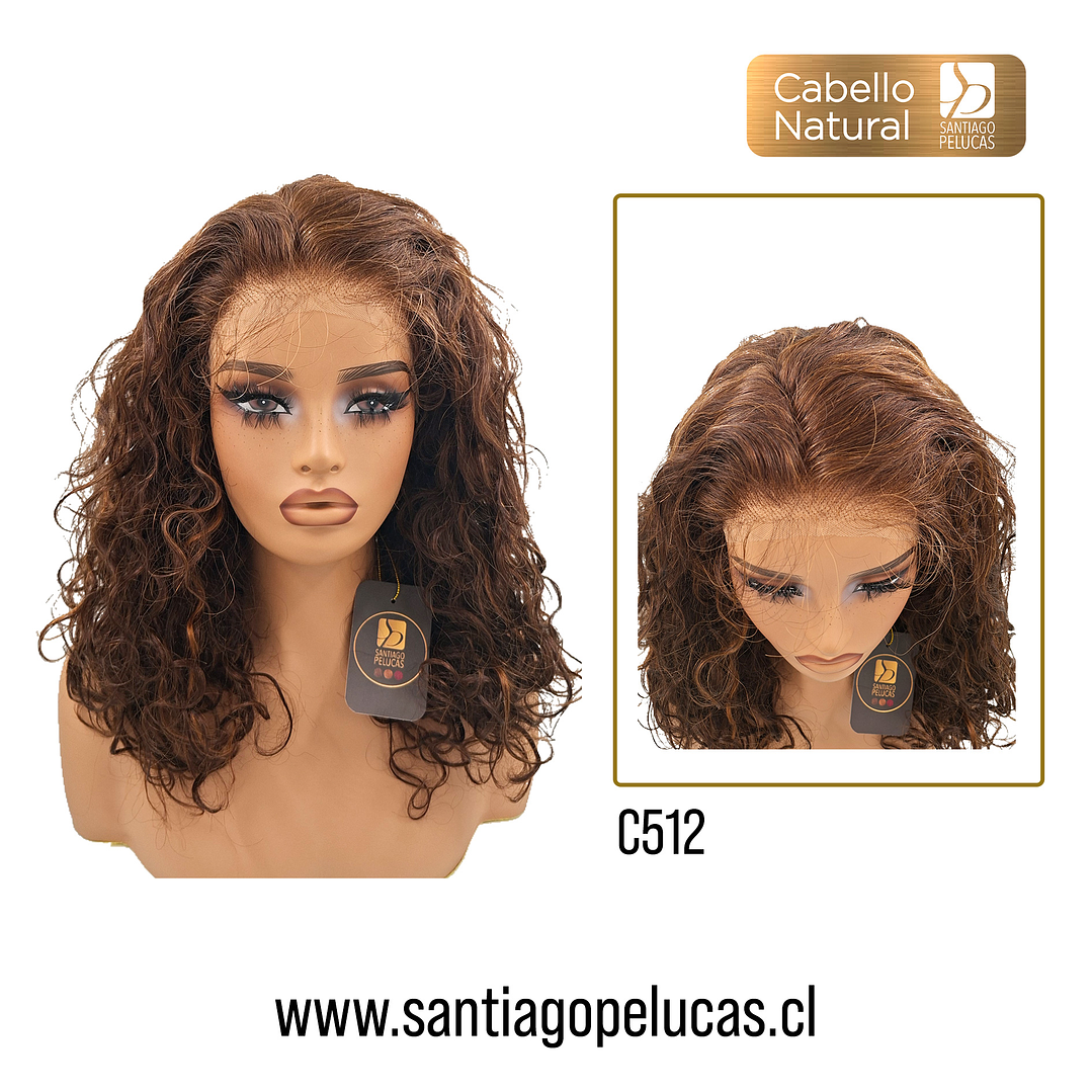 C512 LACE FRONTAL LARGA CON ONDAS CASTAÑO CHOCOLATE MATIZADO 1