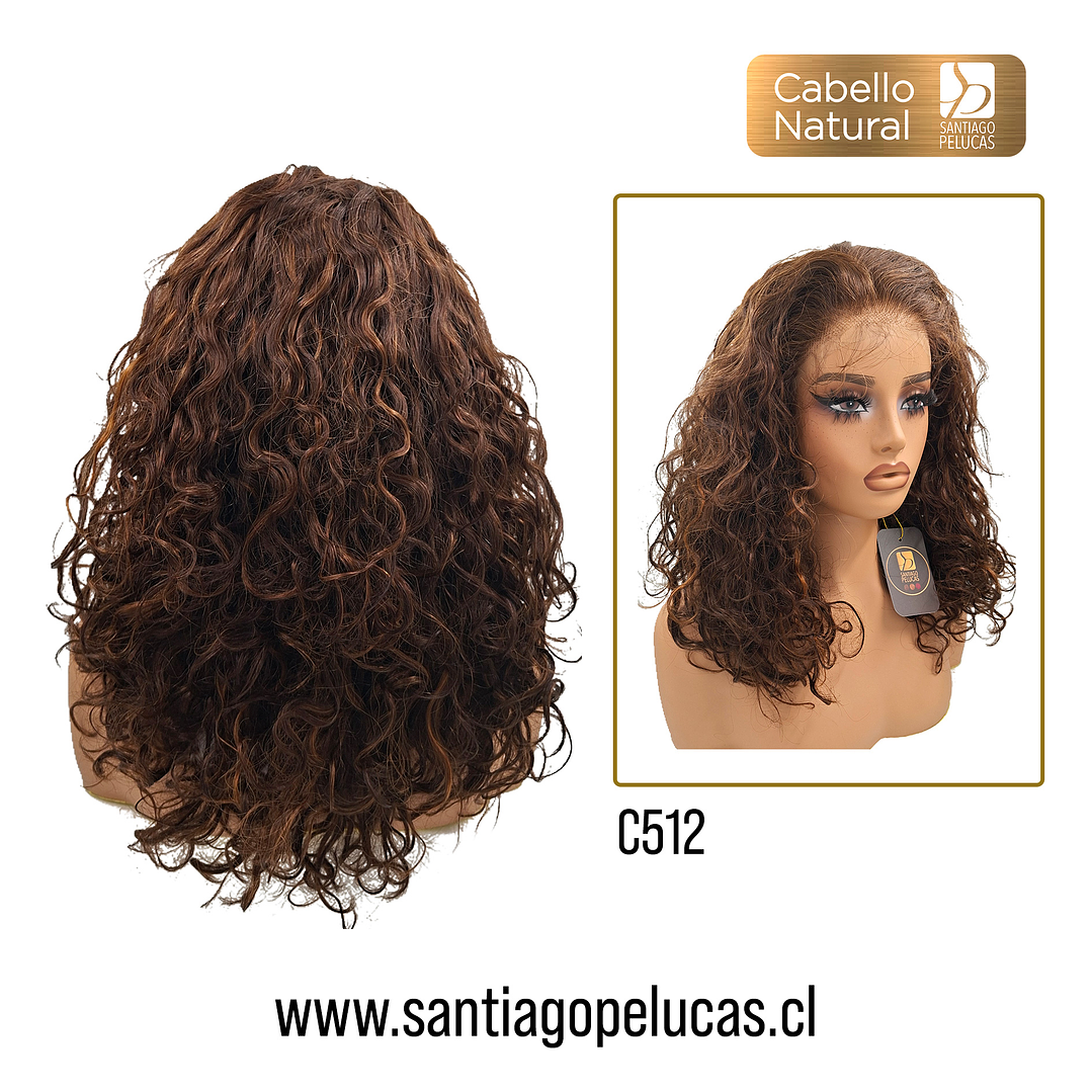 C512 LACE FRONTAL LARGA CON ONDAS CASTAÑO CHOCOLATE MATIZADO 2