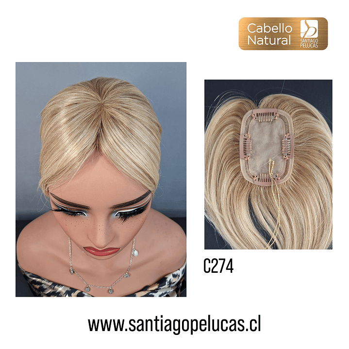 C274 NELLY TOPPER NATURAL LACE RUBIO EXTRA CLARO MATIZADO 1