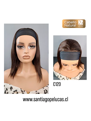 C120 NATURAL EN CAPAS LARGA LISA CON CINTILLO CASTAÑO