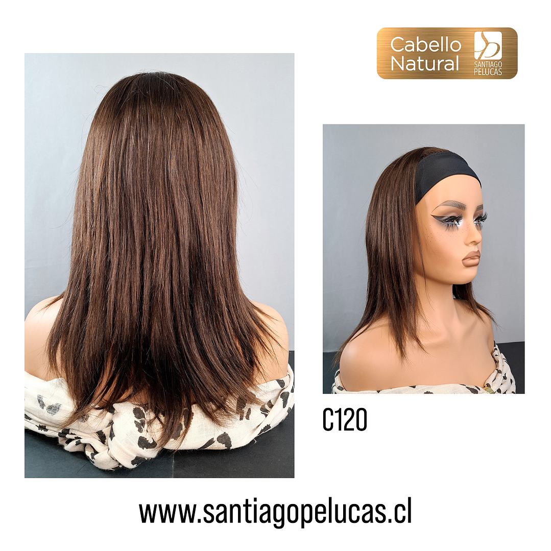 C120 NATURAL EN CAPAS LARGA LISA CON CINTILLO CASTAÑO 2