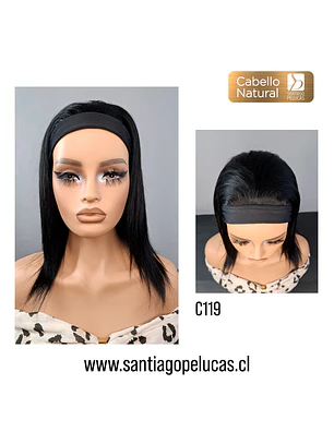 C119 NATURAL EN CAPAS LARGA LISA CON CINTILLO NEGRO AZABACHE