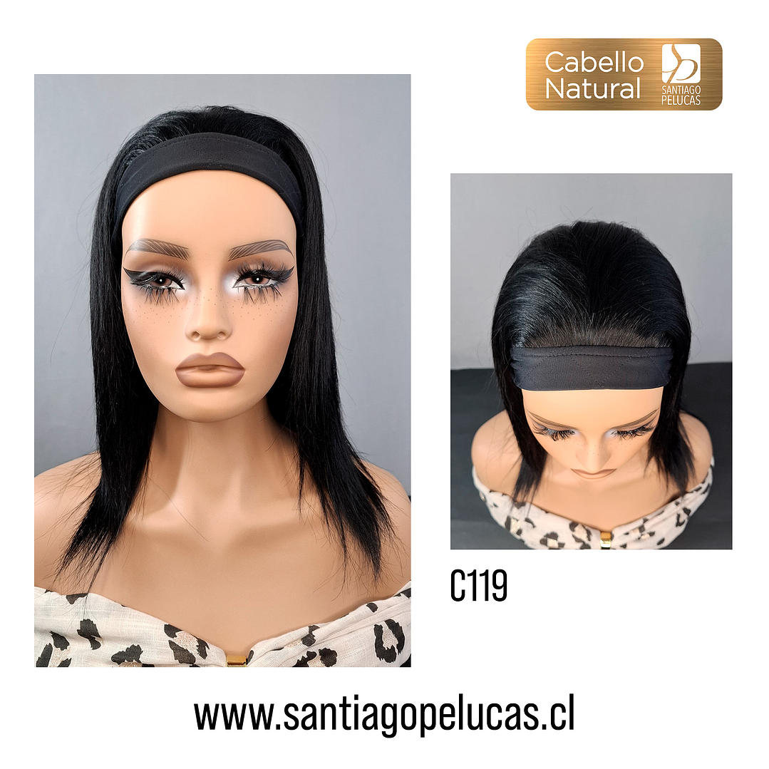 C119 NATURAL EN CAPAS LARGA LISA CON CINTILLO NEGRO AZABACHE 1