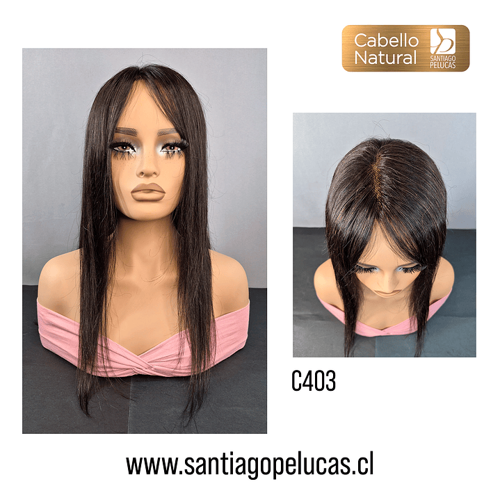 C403 LACE 360 LARGA LISA ESCALONADA CASTAÑO OSCURO 1