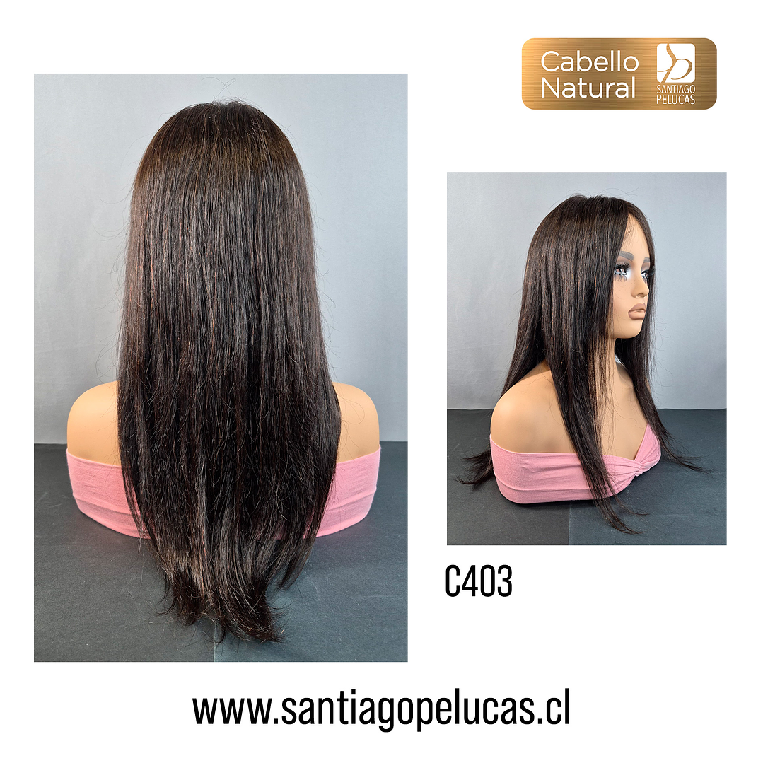 C403 LACE 360 LARGA LISA ESCALONADA CASTAÑO OSCURO 2