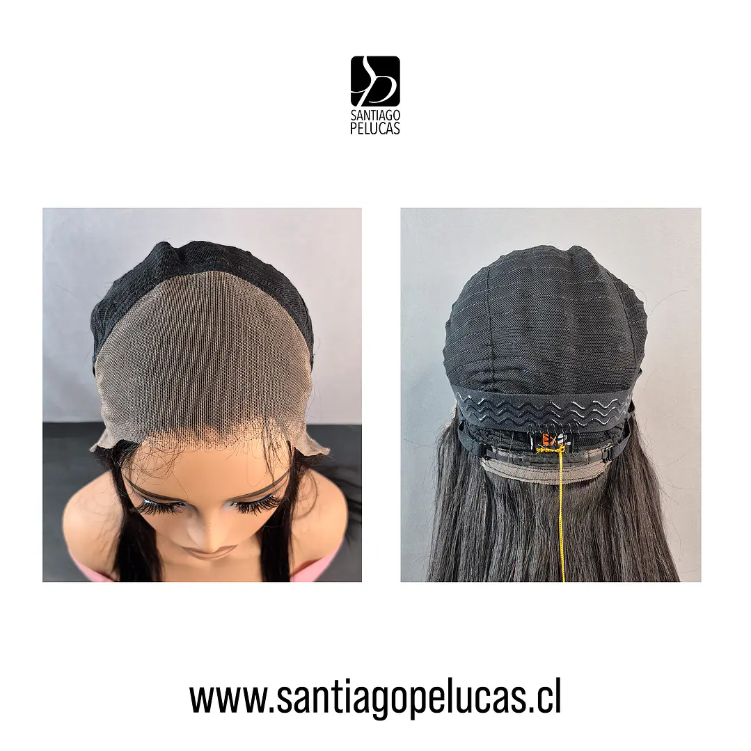 C390 LACE FRONTAL EXTRA LARGA LISA DESFLECADO NEGRO 3