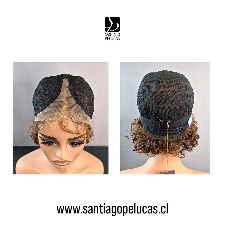 C196 LACE FRONT MELENA CRESPA EN CAPAS CHOCOLATE CON REFLEJOS 3