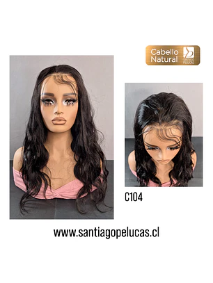 C104 LACE FRONTAL LARGA CON ONDAS ESCALONADO NEGRO