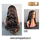 C200 LACE FRONT LARGA CON ONDAS CASTAÑO OSCURO CON REFLEJOS - Miniatura 2