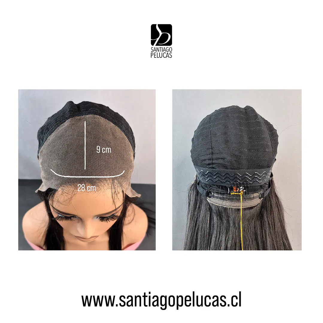 C390 LACE FRONTAL EXTRA LARGA LISA DESFLECADO NEGRO 3