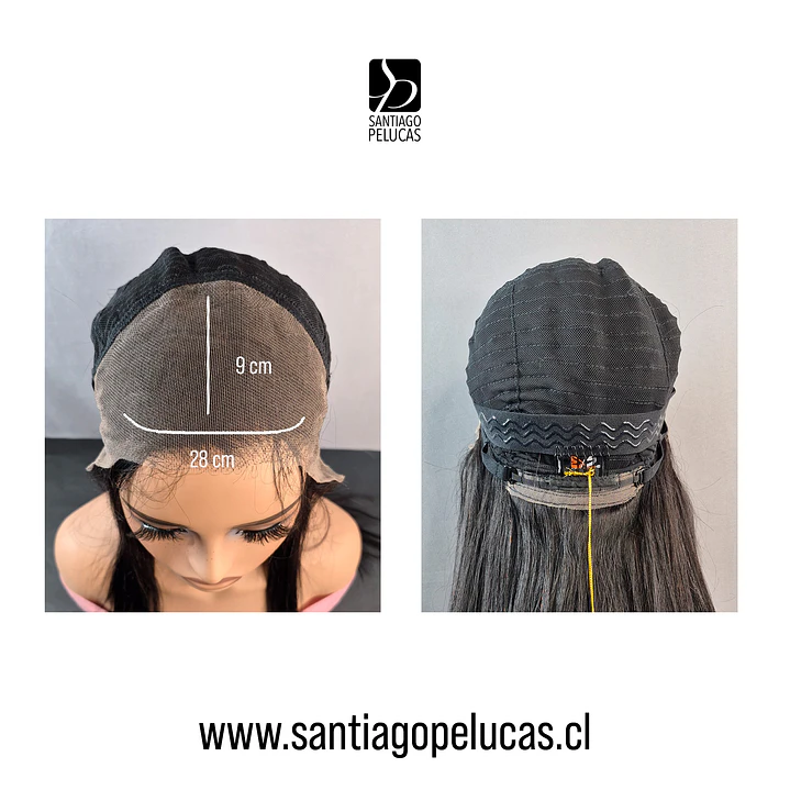 C390 LACE FRONTAL EXTRA LARGA LISA DESFLECADO NEGRO 3