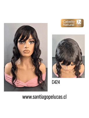 C424 PELUCA NATURAL CON ONDAS NEGRO
