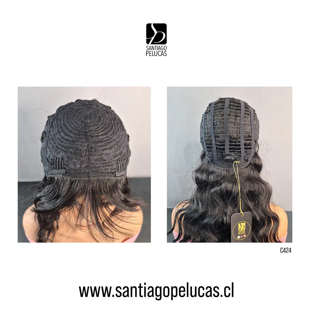 C424 PELUCA NATURAL CON ONDAS NEGRO 3