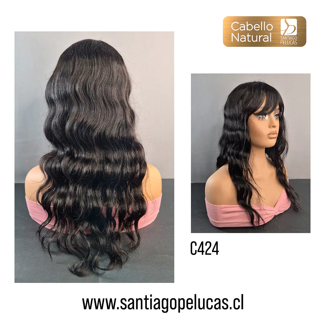 C424 PELUCA NATURAL CON ONDAS NEGRO 2