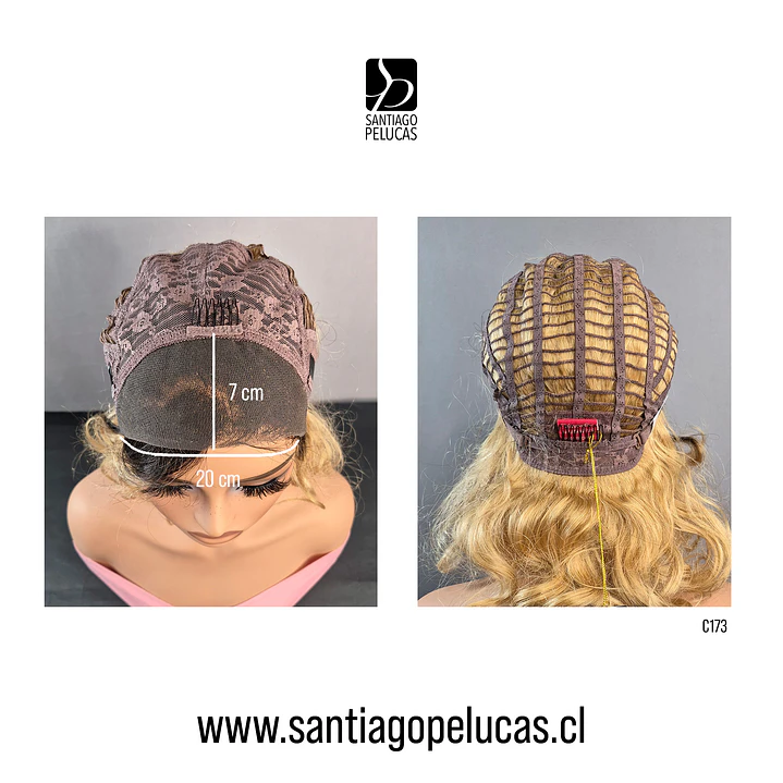C173 LACE FRONTAL MELENA CON ONDAS EN CAPAS RUBIO CLARO CON CREC. 3