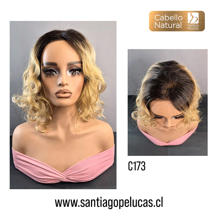 C173 LACE FRONTAL MELENA CON ONDAS EN CAPAS RUBIO CLARO CON CREC. 1