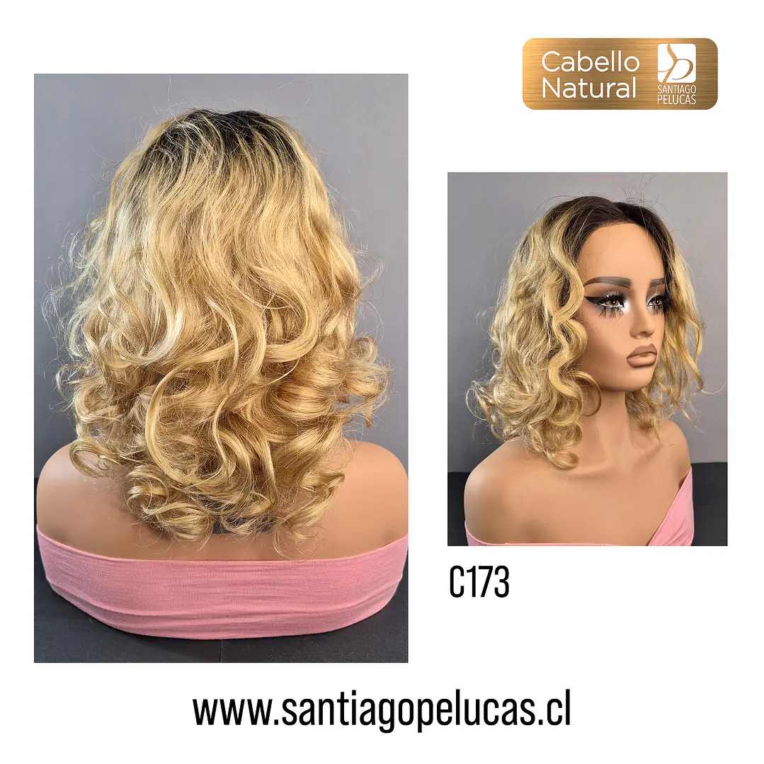 C173 LACE FRONTAL MELENA CON ONDAS EN CAPAS RUBIO CLARO CON CREC. 2