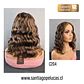 C204 LACE FRONT MELENA CON ONDAS EN CAPAS CASTAÑO CLARO CON MECHAS - Miniatura 2