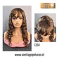 C304 PELUCA NATURAL CON ONDAS CASTAÑO CON REFLEJOS - Miniatura 1