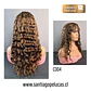 C304 PELUCA NATURAL CON ONDAS CASTAÑO CON REFLEJOS - Miniatura 2