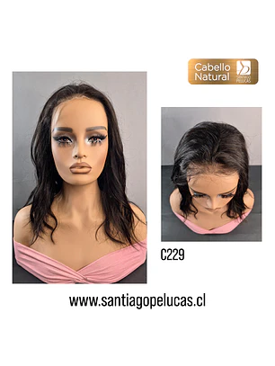 C229 LACE FRONTAL MELENA CON ONDAS EN CAPAS NEGRO