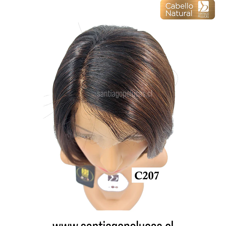 C207 LACE FRONT MELENA LISA BOB CASTAÑO MATIZADO CON CRECIMIENTO 3