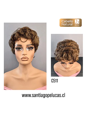 C511 NATURAL CORTA CON ONDAS CHOCOLATE MATIZADO