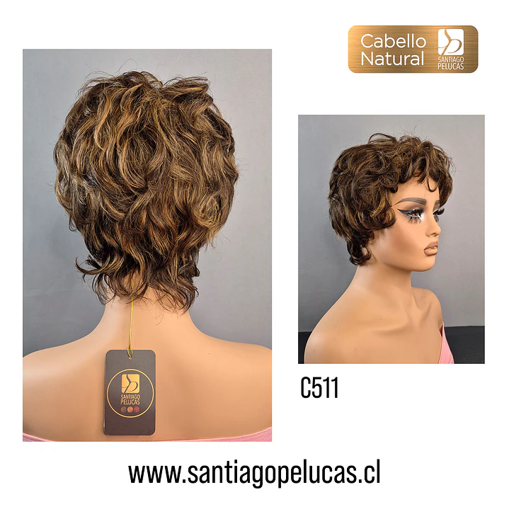 C511 NATURAL CORTA CON ONDAS CHOCOLATE MATIZADO 2
