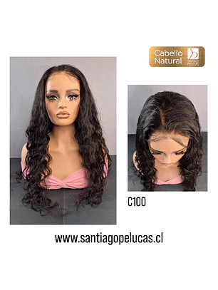 C100 LACE FRONTAL EXTRA LARGA CRESPA NEGRO