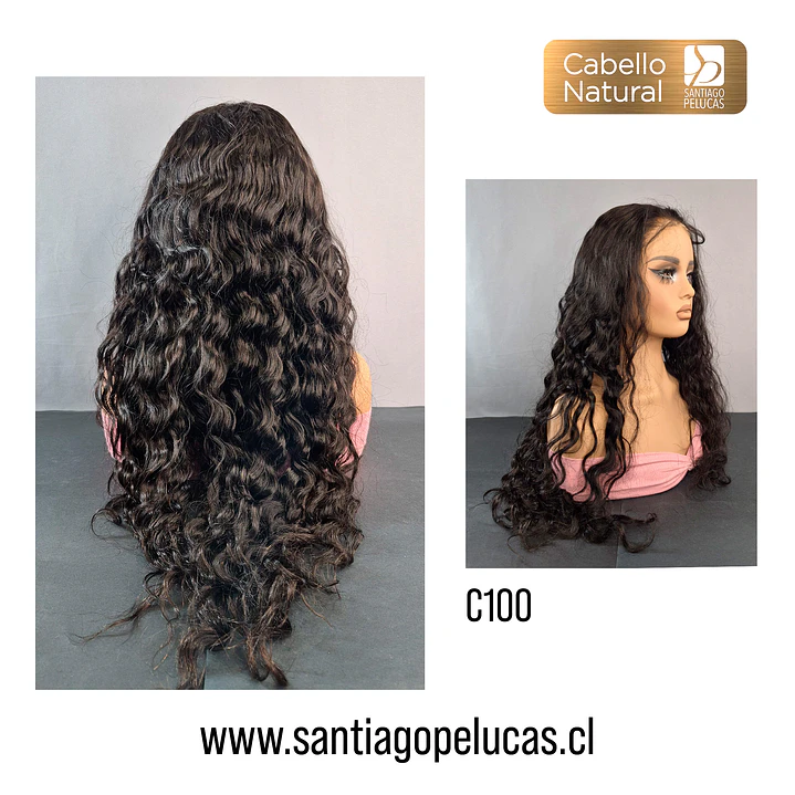 C100 LACE FRONTAL EXTRA LARGA CRESPA NEGRO 2