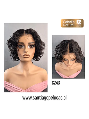 C243 LACE FRONT MELENA CRESPA EN CAPAS NEGRO