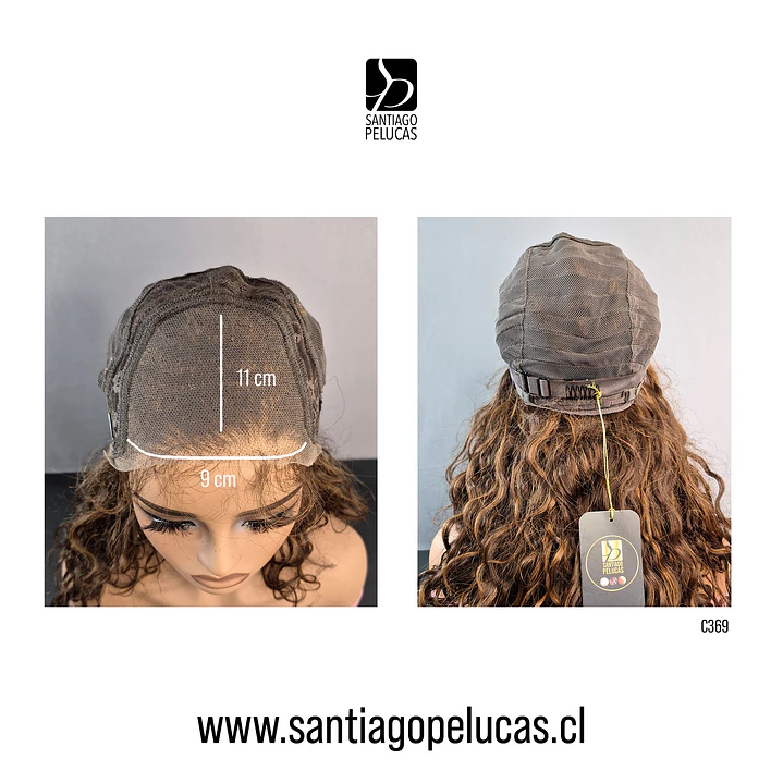 C369 LACE FRONTAL LARGA CRESPA CASTAÑO CON REFLEJOS 3