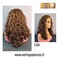 C369 LACE FRONTAL LARGA CRESPA CASTAÑO CON REFLEJOS - Miniatura 2