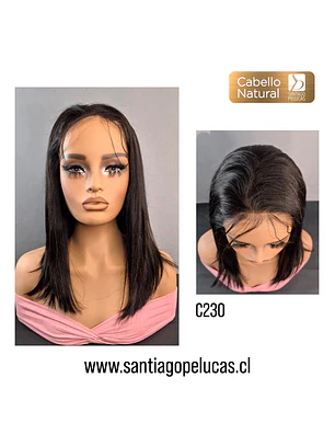 C230 LACE FRONTAL MELENA LISA EN CAPAS CASTAÑO OSCURO